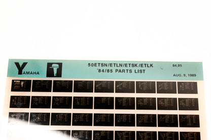 OEM Yamaha LB016-18 1984-85 50ETSN/ETLN/ETSK/ETLK Parts List Microfiche