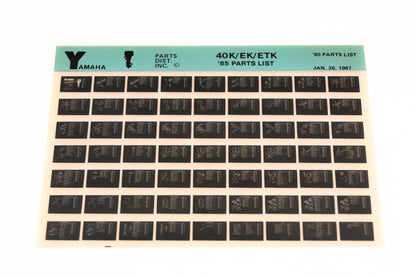 OEM Yamaha LB016-19 1985 40K/EK/ETK Parts List Microfiche