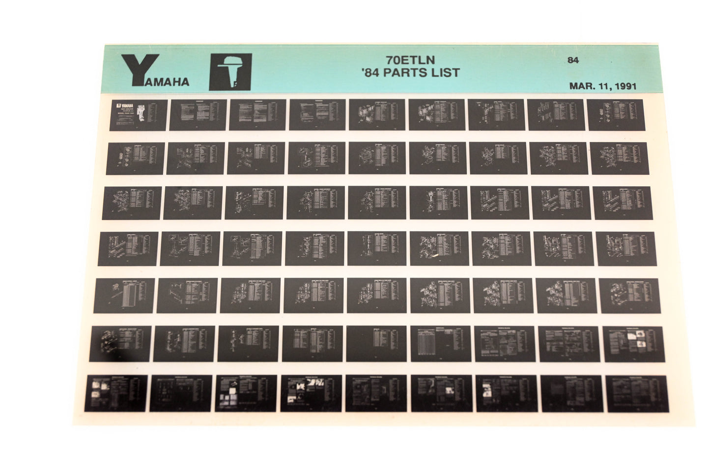 OEM Yamaha LB016-21 1984 70ETLN Parts List Microfiche