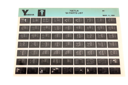 OEM Yamaha LB016-21 1984 70ETLN Parts List Microfiche
