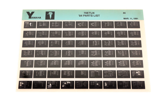 OEM Yamaha LB016-21 1984 70ETLN Parts List Microfiche