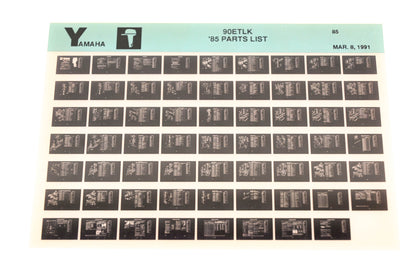 OEM Yamaha LB016-22 1985 90ETLK Parts List Microfiche