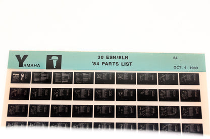 OEM Yamaha LB016-23 1984 30ESN/ELN Parts List Microfiche