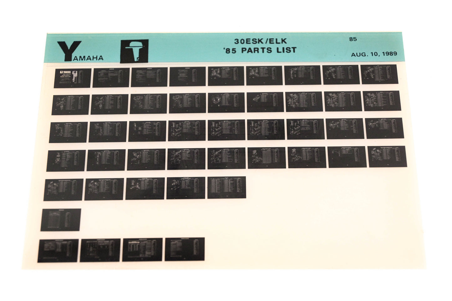 OEM Yamaha LB016-24 1985 30ESK/ELK Parts List Microfiche