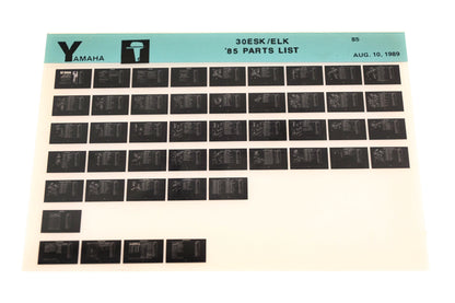 OEM Yamaha LB016-24 1985 30ESK/ELK Parts List Microfiche