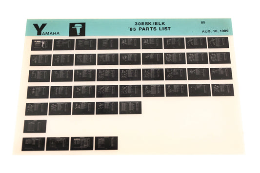 OEM Yamaha LB016-24 1985 30ESK/ELK Parts List Microfiche