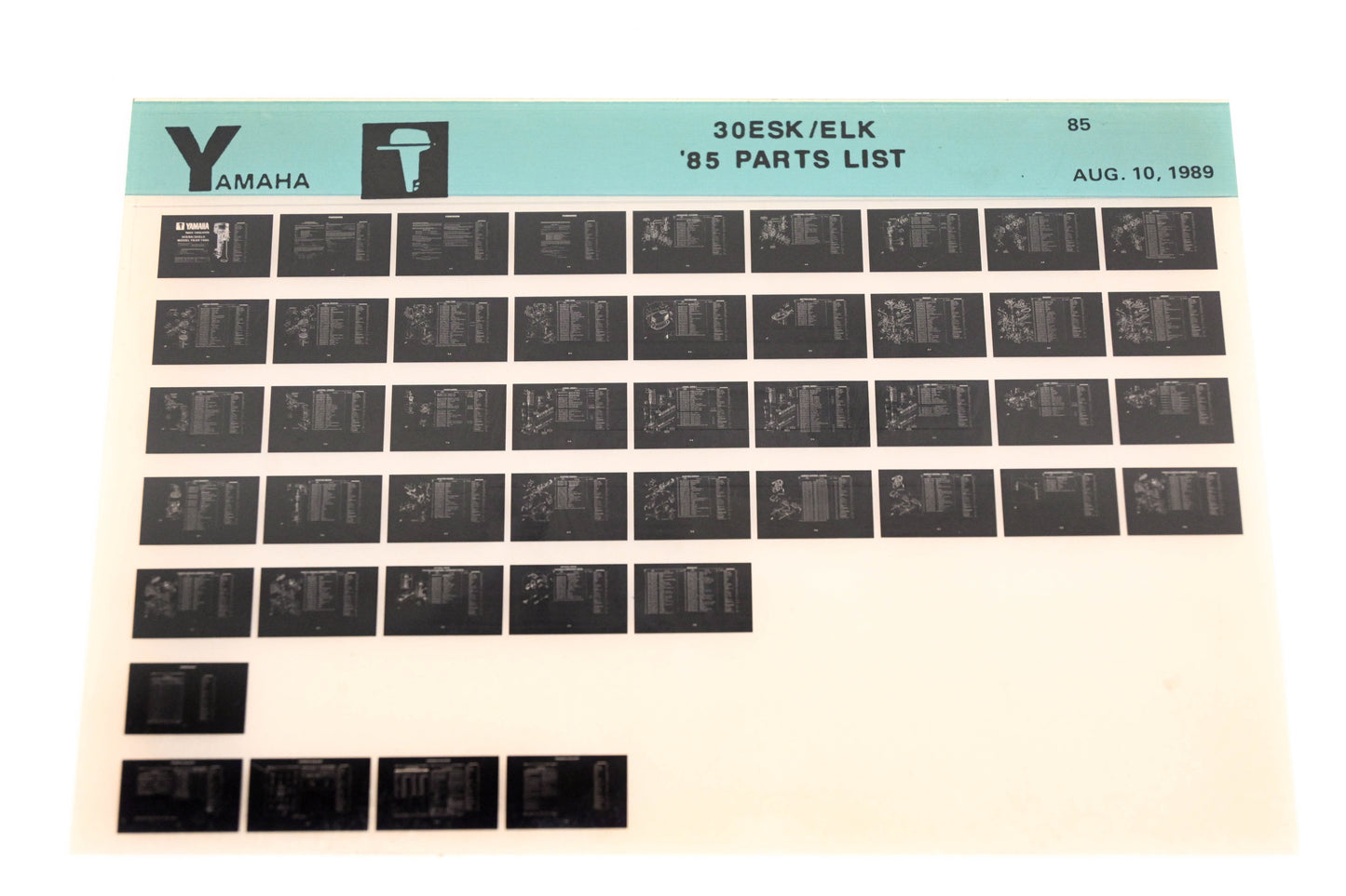 OEM Yamaha LB016-24 1985 30ESK/ELK Parts List Microfiche