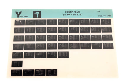 OEM Yamaha LB016-24 1985 30ESK/ELK Parts List Microfiche