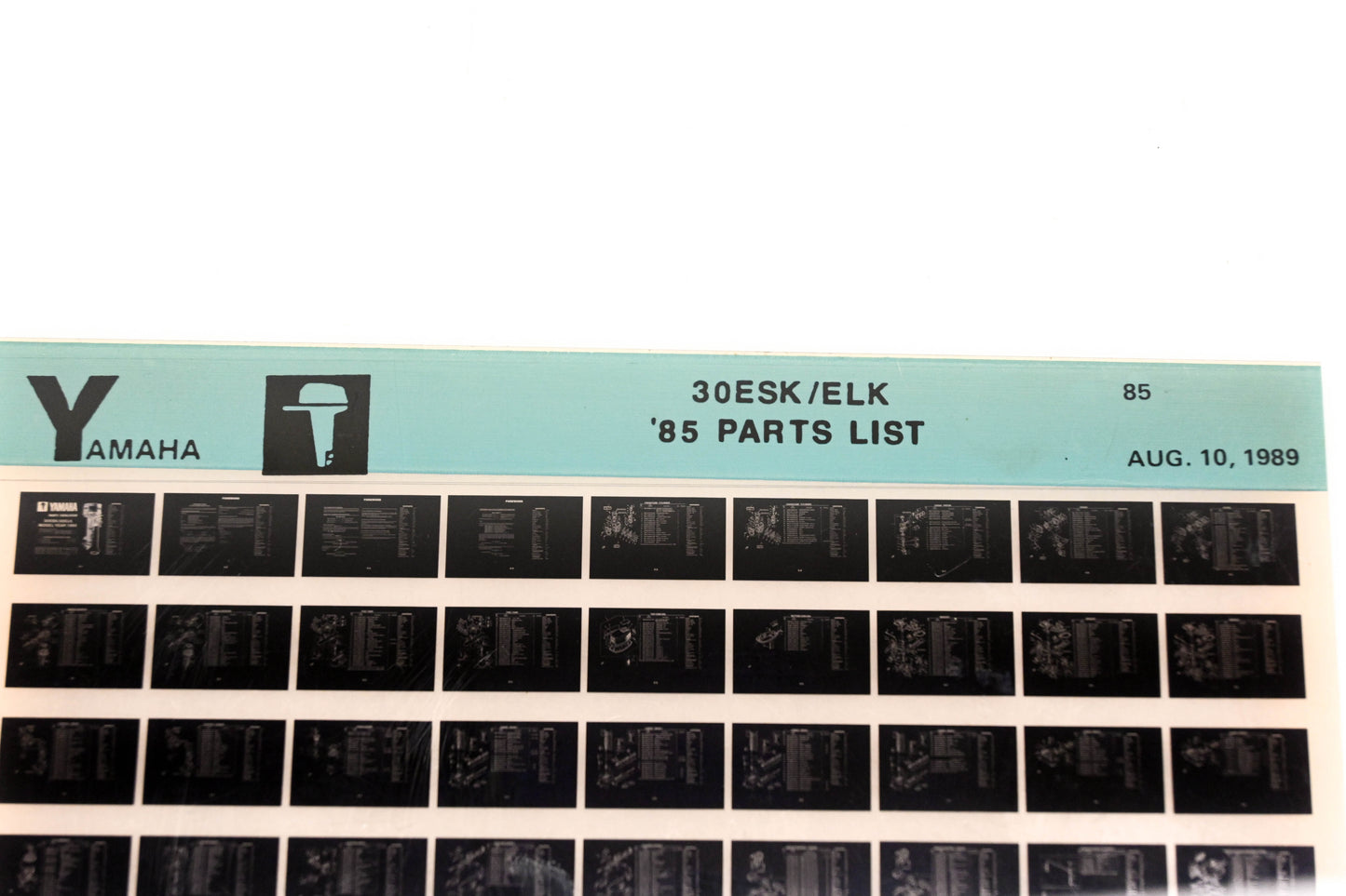 OEM Yamaha LB016-24 1985 30ESK/ELK Parts List Microfiche