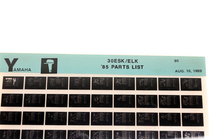 OEM Yamaha LB016-24 1985 30ESK/ELK Parts List Microfiche