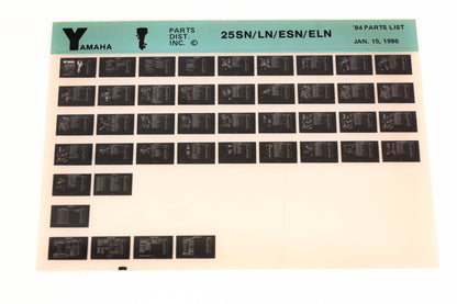 OEM Yamaha LB016-25 1984 25SN/LN/ESN/ELN Parts List Microfiche