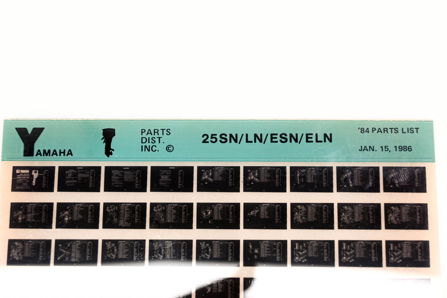 OEM Yamaha LB016-25 1984 25SN/LN/ESN/ELN Parts List Microfiche