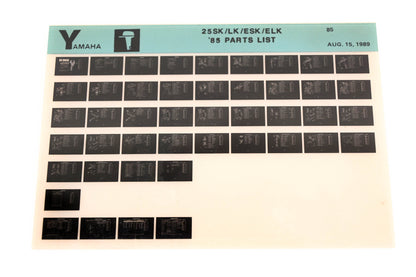 OEM Yamaha LB016-26 1985 25SK/LK/ESK/ELK Parts List Microfiche