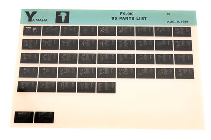 OEM Yamaha LB016-27 1985 F9.9K Parts List Microfiche