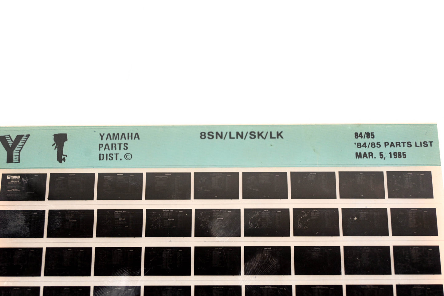 OEM Yamaha LB016-28 1984-85 8SN/LN/SK/LK Parts List Microfiche