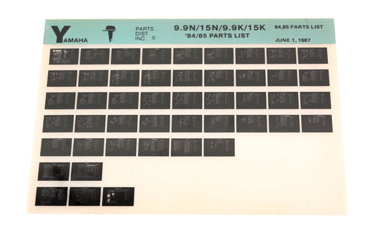 OEM Yamaha LB016-31 1984-85 9.9N/15N/9.9K/15K Parts List Microfiche
