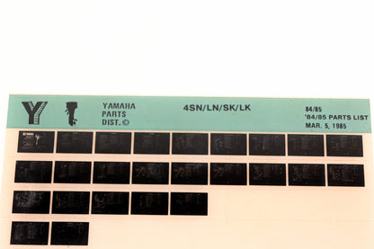 OEM Yamaha LB016-32 1984-85 4SN/LN/SK/LK Parts List Microfiche