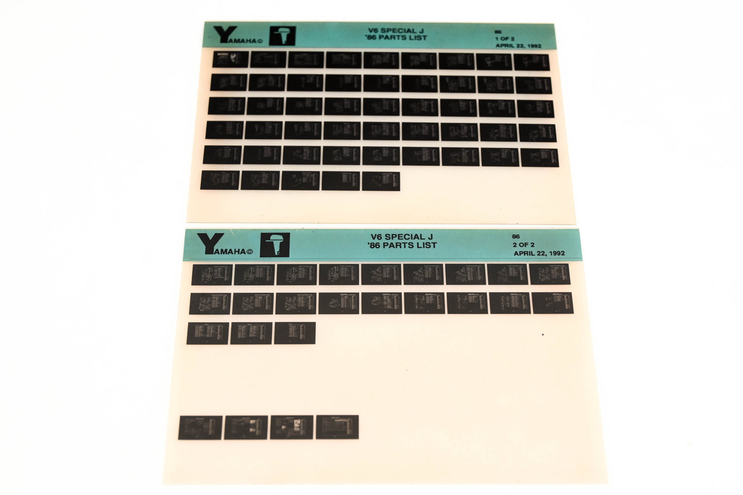 OEM Yamaha LB016-33 1986 V6 Special J Parts List Microfiche Lot