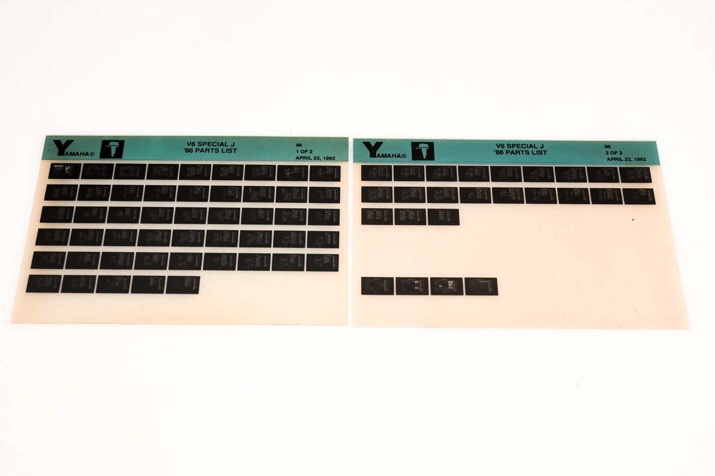 OEM Yamaha LB016-33 1986 V6 Special J Parts List Microfiche Lot