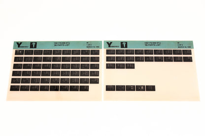 OEM Yamaha LB016-34 1986 150/175/200 ETJ Parts List Microfiche Lot