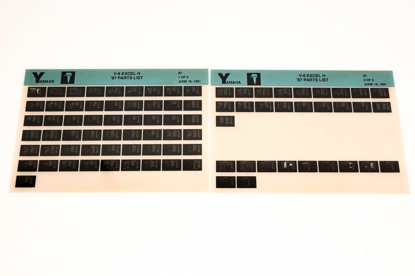 OEM Yamaha LB016-35 1987 V-6 Excel H Parts List Microfiche Lot