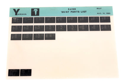 OEM Yamaha LB016-36 1986-87 2J/2H Parts List Microfiche
