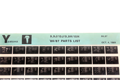 OEM Yamaha LB016-37 1986-87 9.9J/15J/9.9H/15H Parts List Microfiche