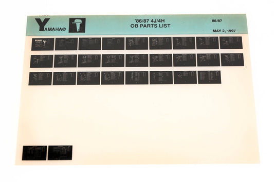 OEM Yamaha LB016-39 1986-87 4J/4H Outboard Parts List Microfiche