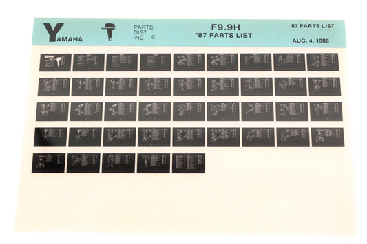 OEM Yamaha LB016-41 1987 F9.9H Parts List Microfiche