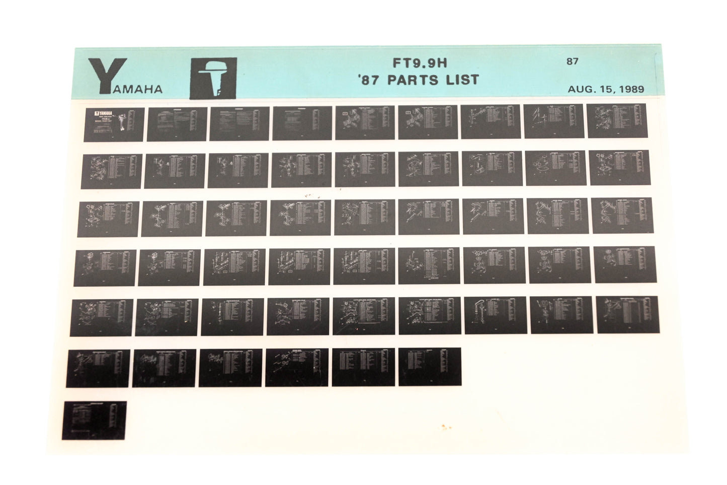 OEM Yamaha LB016-42 1987 FT9.9H Parts List Microfiche
