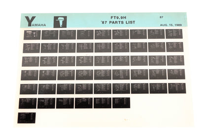 OEM Yamaha LB016-42 1987 FT9.9H Parts List Microfiche