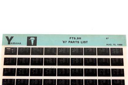 OEM Yamaha LB016-42 1987 FT9.9H Parts List Microfiche