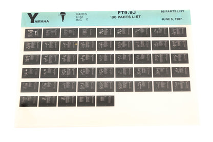 OEM Yamaha LB016-43 1986 FT9.9J Parts List Microfiche