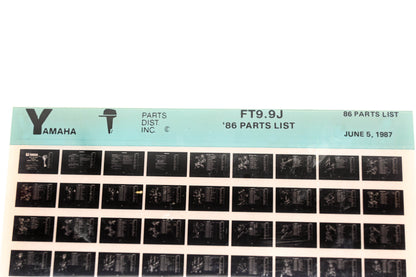 OEM Yamaha LB016-43 1986 FT9.9J Parts List Microfiche