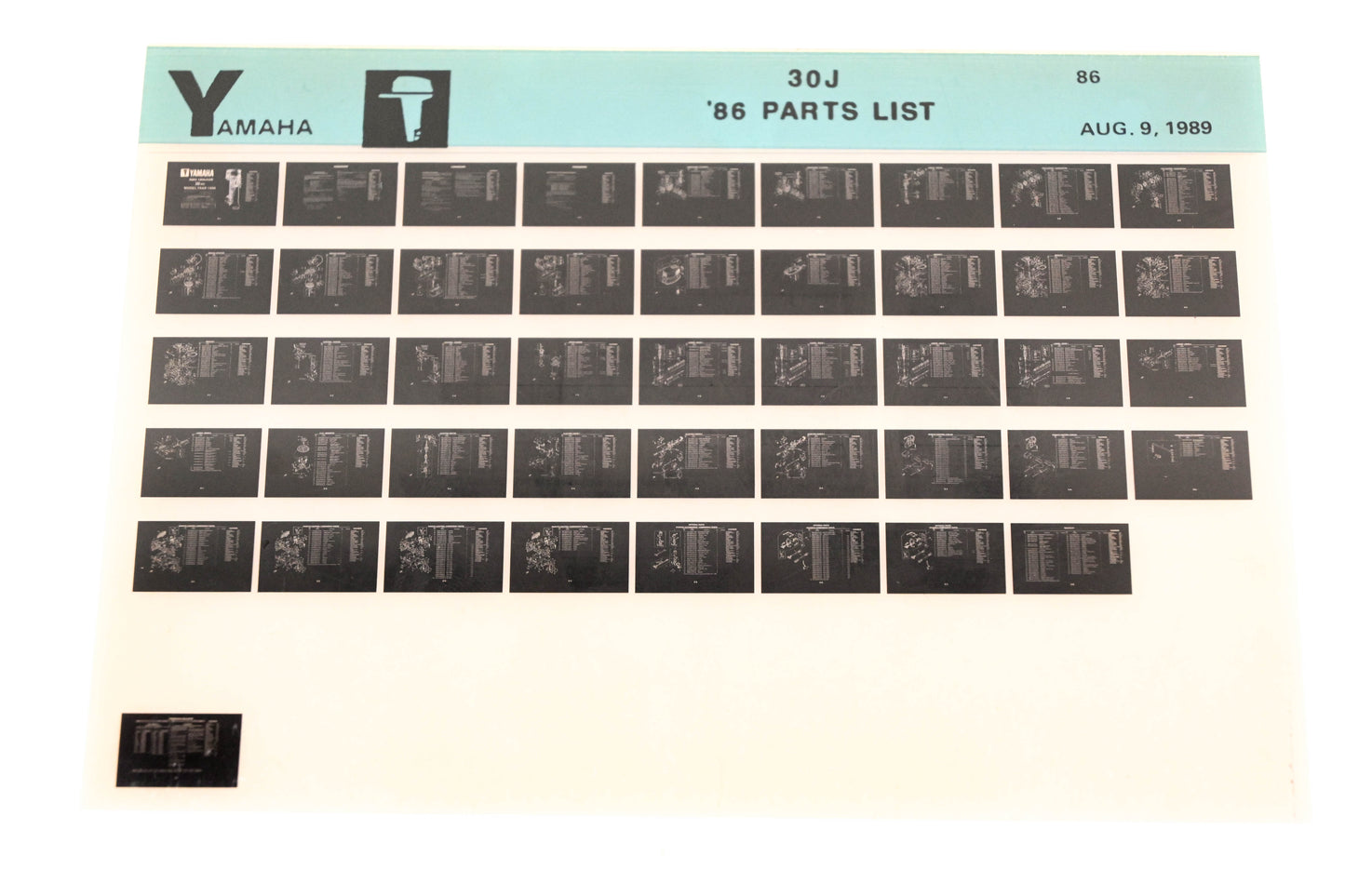 OEM Yamaha LB016-45 1986 30J Parts List Microfiche