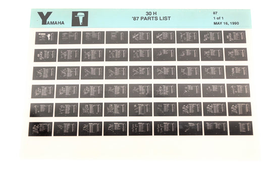 OEM Yamaha LB018-5 1987 30H Parts List Microfiche