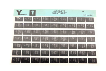 OEM Yamaha LB018-6 1988 40G/EG/ETG Parts List Microfiche