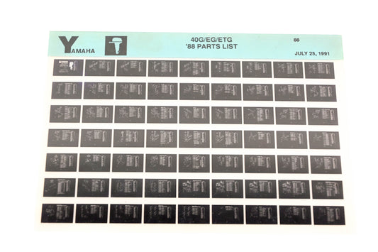 OEM Yamaha LB018-6 1988 40G/EG/ETG Parts List Microfiche