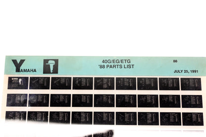 OEM Yamaha LB018-6 1988 40G/EG/ETG Parts List Microfiche