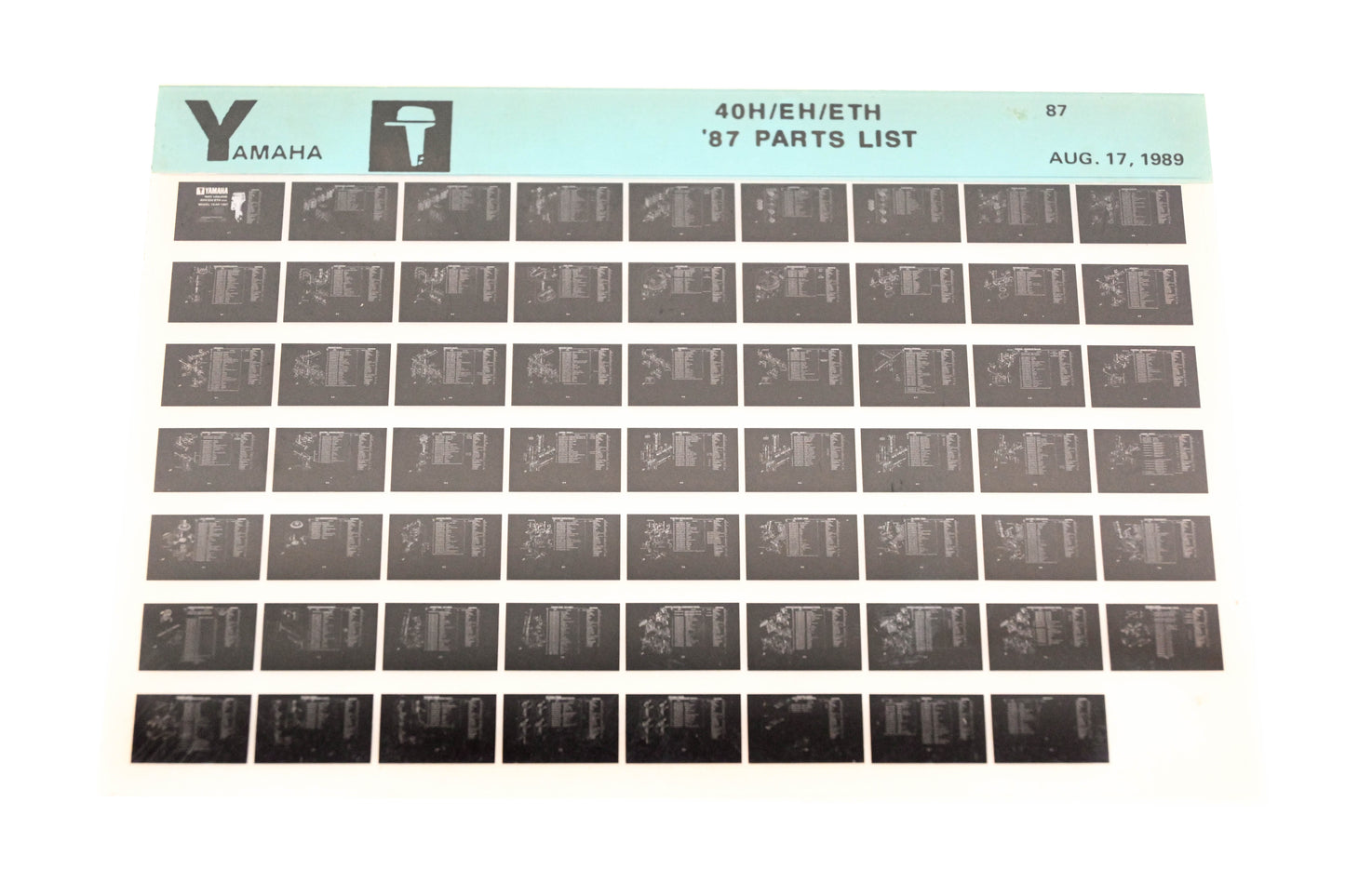 OEM Yamaha LB018-7 1987 40H/EH/ETH Parts List Microfiche