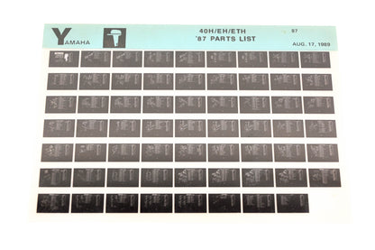 OEM Yamaha LB018-7 1987 40H/EH/ETH Parts List Microfiche