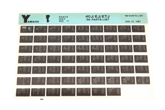 OEM Yamaha LB018-8 1986 40J/EJ/ETJ Parts List Microfiche