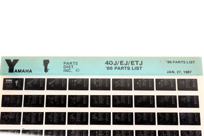 OEM Yamaha LB018-8 1986 40J/EJ/ETJ Parts List Microfiche