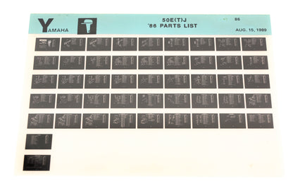 OEM Yamaha LB018-9 1986 50E(T)J Parts List Microfiche