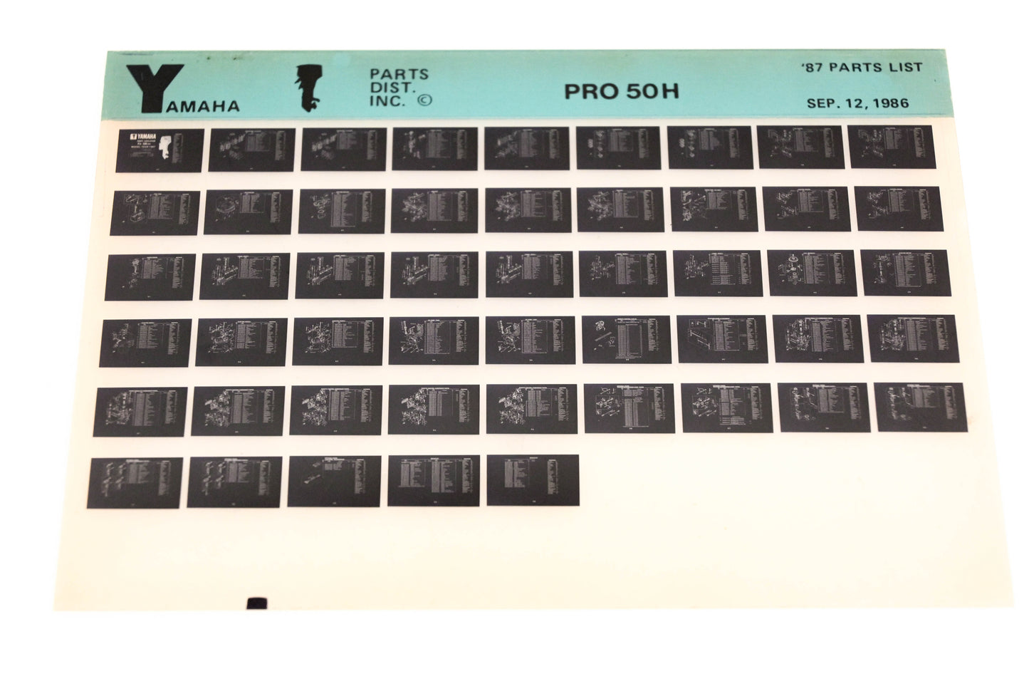 OEM Yamaha LB018-10 1987 PRO 50H Parts List Microfiche