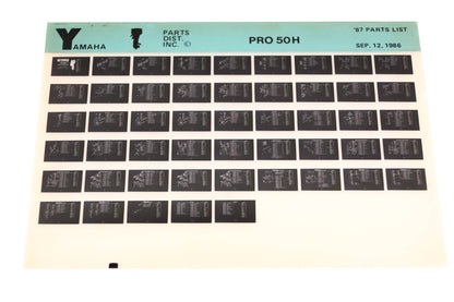 OEM Yamaha LB018-10 1987 PRO 50H Parts List Microfiche