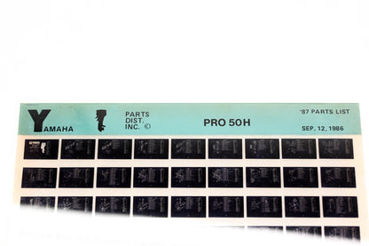 OEM Yamaha LB018-10 1987 PRO 50H Parts List Microfiche