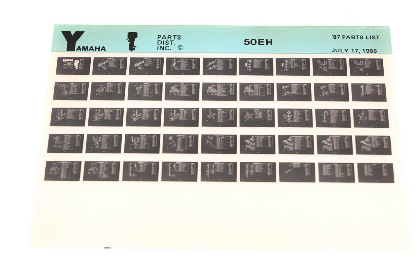 OEM Yamaha LB018-11 1987 50EH Parts List Microfiche