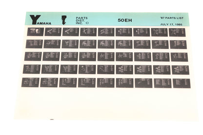 OEM Yamaha LB018-11 1987 50EH Parts List Microfiche