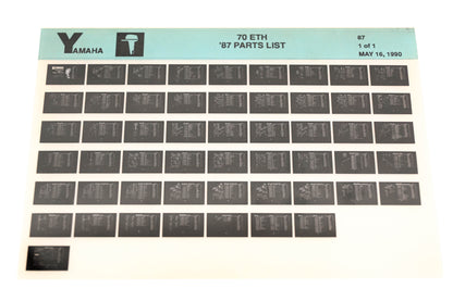 OEM Yamaha LB018-12 1987 70ETH Parts List Microfiche
